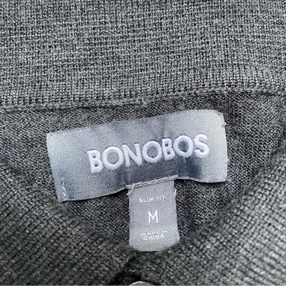 Bonobos Merino Wool Silk Grey Collared Pullover Slim Fit Sweater men’s Medium - Picture 13 of 14